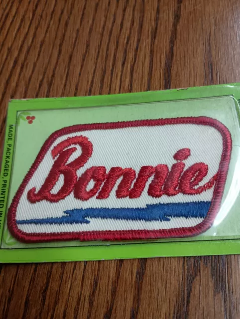 Bonnie Red White Blue Vintage Name Patch (Cursive Letters) NOS