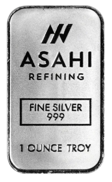 1 oz Silver Bar - Asahi Refining .999 Fine