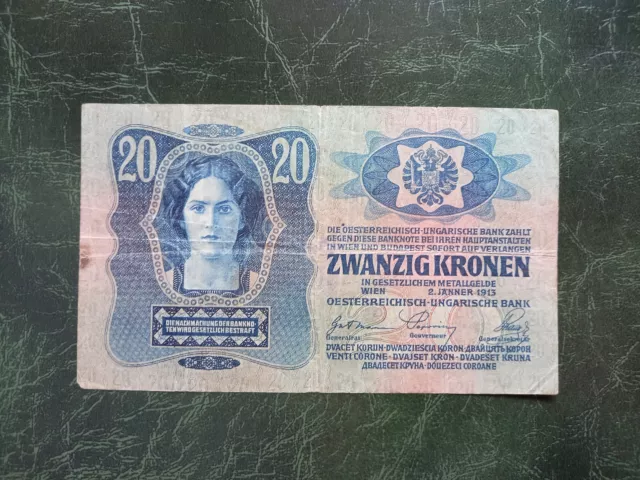 AUSTRIA HUNGARY - 20 Kronen 1913 Wien Budapest