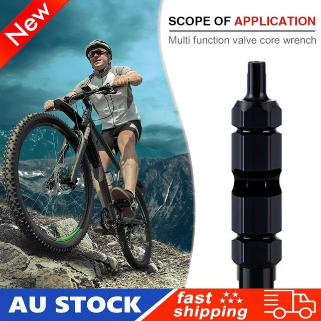 BICYCLE TIRE AIR Nozzle Wrench Valve Core Disassembly Tube Tools (Black