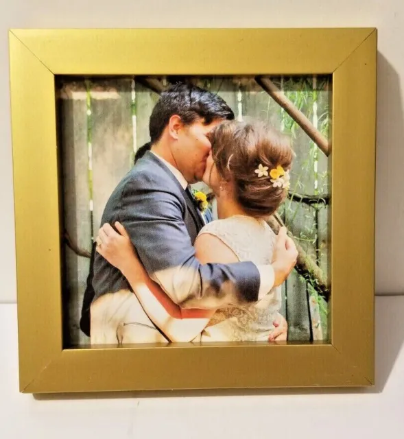 4X4 Gold Picture Tabletop Photo Frame  or wall Hanging Decor  NEW