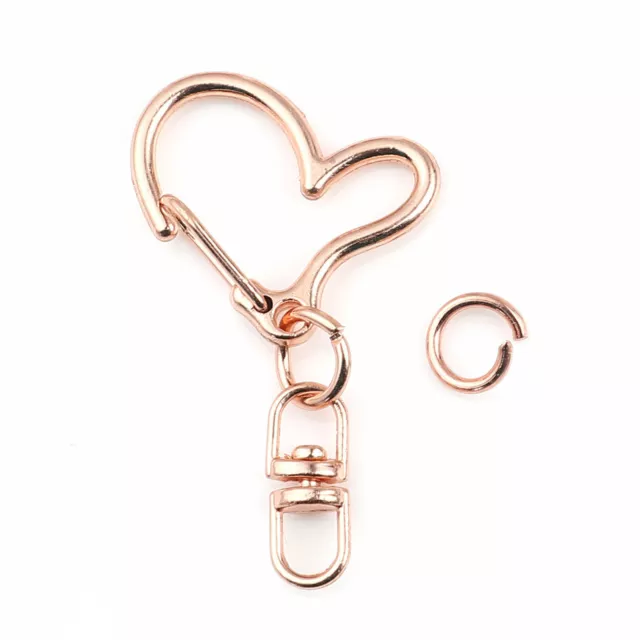 Karabiner für Schlüsselring Herz(b) mit Drehgelenk 35x24mm rosegold