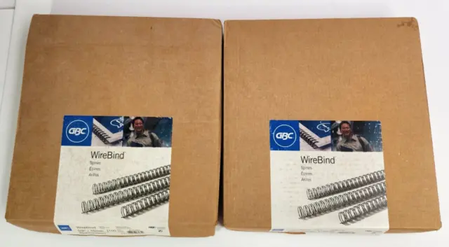 GBC WireBind Wire O Binding Spines 5/8 x 2:1 Twin Loop Black 2 Boxes 100 ea