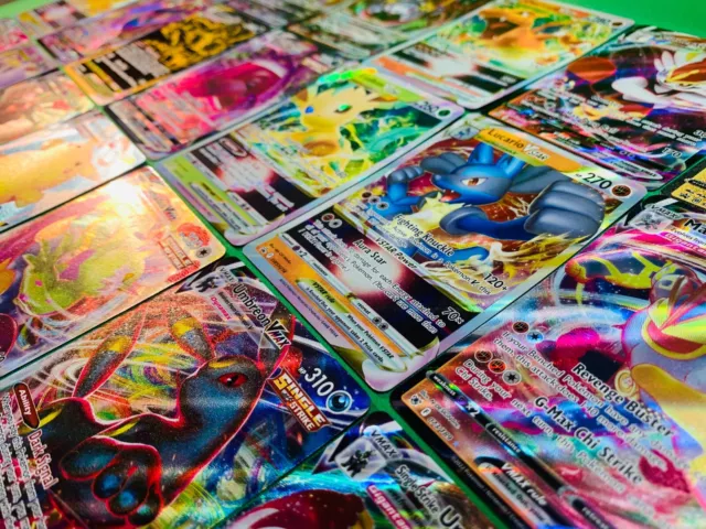 Pokemon 100 Card Lot Rare Common Unc Holo & 1 Guaranteed Gx V Vmax Or Full Art!!