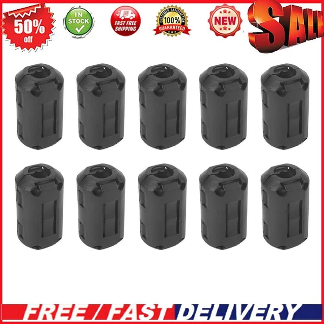 10pcs 5mm Noise Suppressor Cable Clip Black for USB Audio Video Power Cord