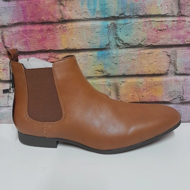 LAMBRETTA MENS BROWN Tan Chelsea Boots UK Size 8 EU 42 New RRP £50 £34.