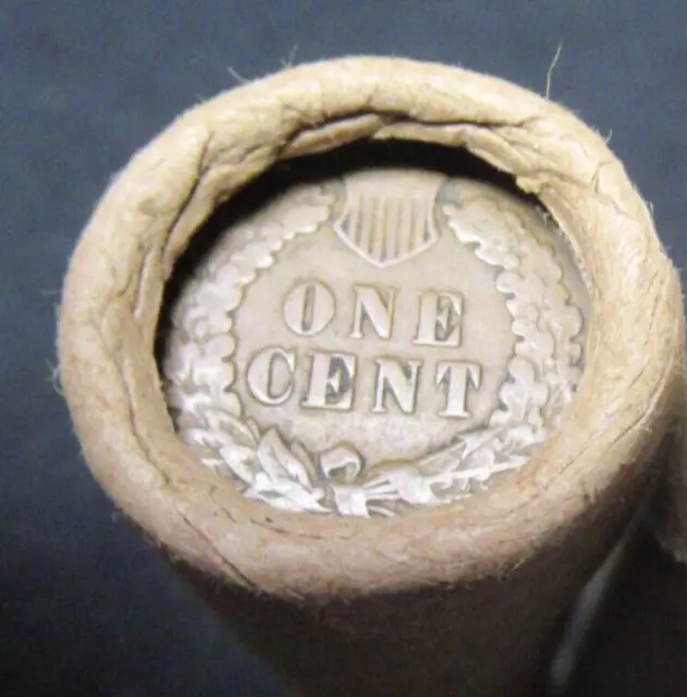 Indian Head Penny Roll Lot From The Insolvent Bank Of Rock River Wyoming R-725