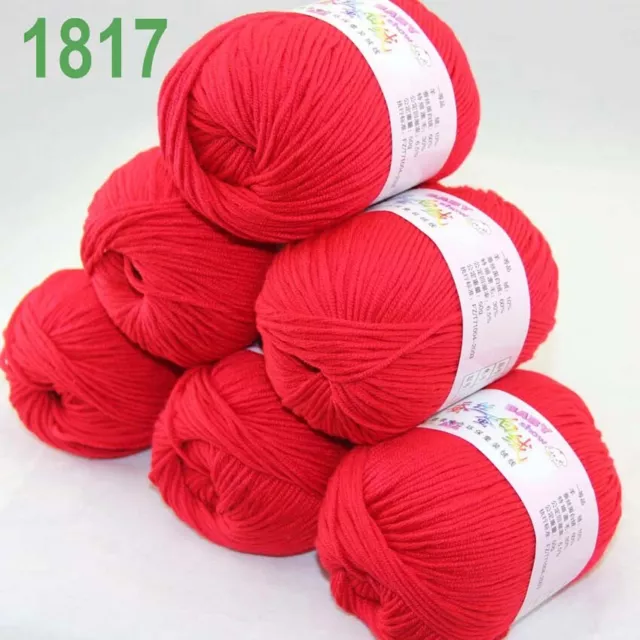 Sale 6 Skeinsx50g Cashmere Silk Wool Children Hand Knit Blankets Crochet Yarn 17