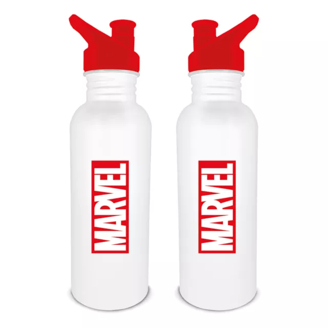 Marvel Logo Water Bottle - Official 700ml Stainless Steel Canteen Water Bottle