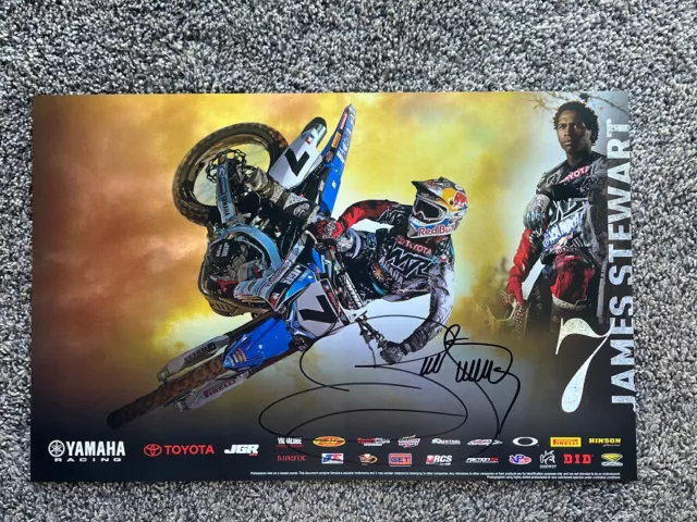 *James Stewart*Bubba*Signed*Autographed*Poster*Yamaha*#7*Supercross*Coa*