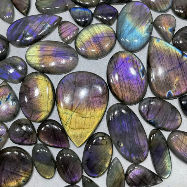 Natural Labradorite Purple Fire Cabochon