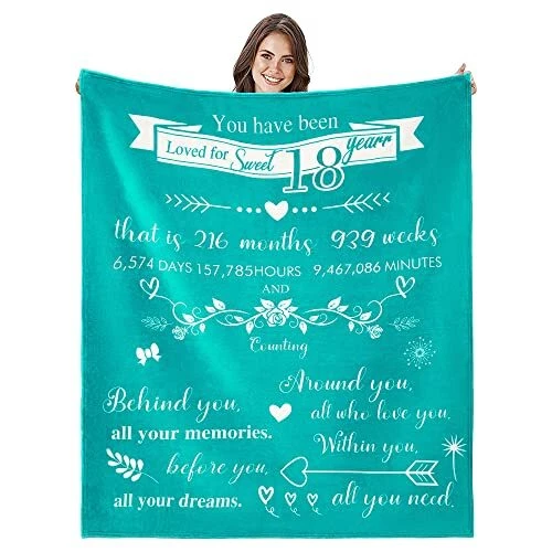 18th Birthday Gifts for Girls - 18th Birthday 60"X50" 18th Birthday - Green