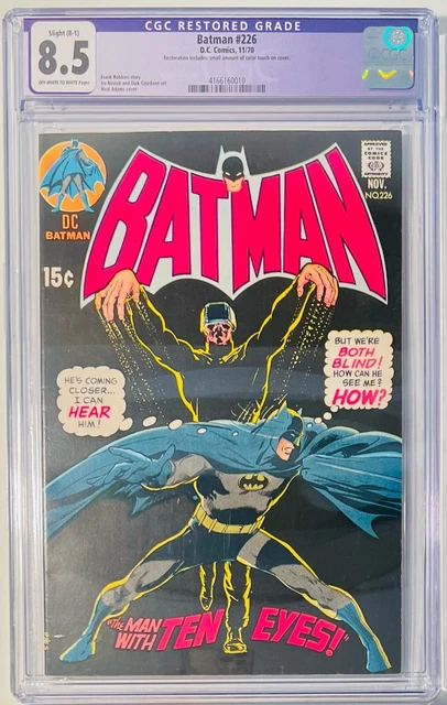 1970 Batman 226 CGC 8.5  RESTORED Man With Ten Eyes Ten-Eyed Man RARE