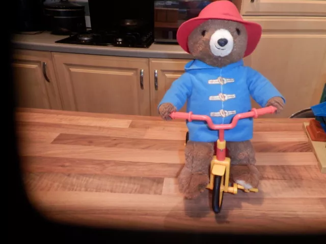 PADDINGTON BEAR PLUSH Toy Riding A Bike Musical Battery Operated