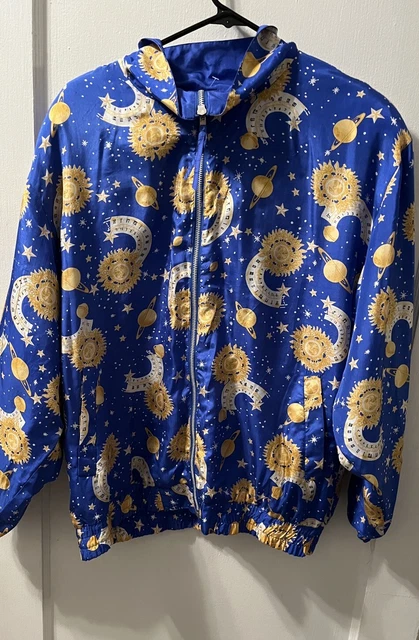 Vintage Lavon By Cheerful Corp Silk Large Celestial Planets Jacket & Pants Set
