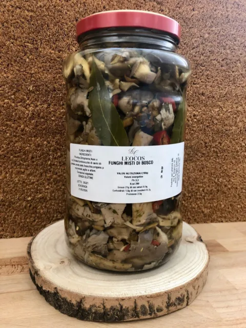 Funghi Misti di Bosco Sottolio Produzione Artigianale - Maxi Formato da 3 Kg