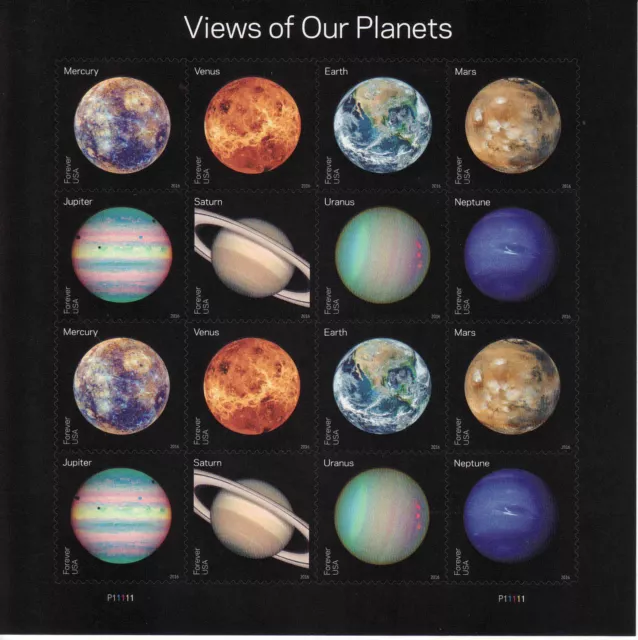 Views Of Our Planets Stamp Sheet -- Usa Forever 2016 Space