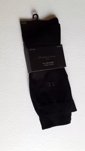 Christian Lacroix 2 Paires De Chaussettes Pour Homme En Fil D’ecosse 100% Coton