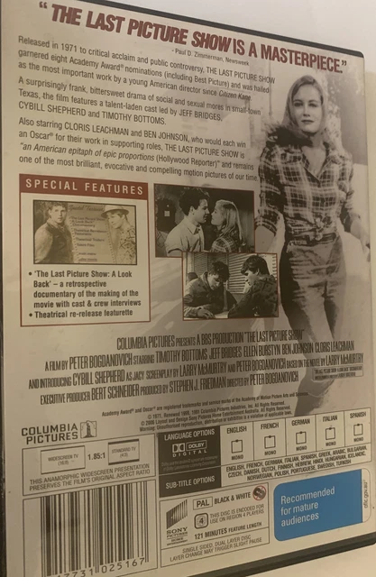 The Last Picture Show (DVD, 1971), Like New, Reg 4 Free Priority Post, Ellen Bur 2