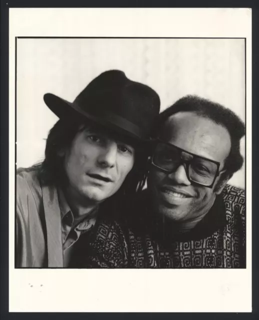 1980s BOBBY WOMACK & RON WOOD Original Photo R&B GOSPEL SOUL FUNK SINGER hdp