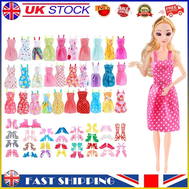 Doll Party Clothes Shoes Dolls Dressup Accessories Family Toys Random (60pcs) #g