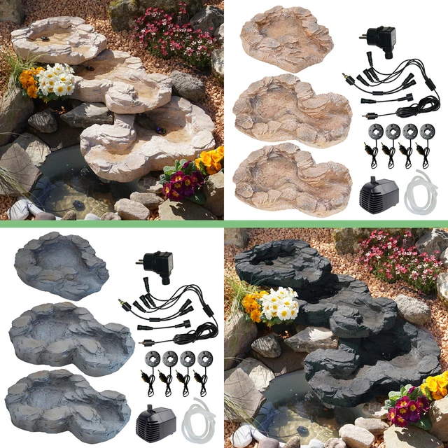 BACHLAUF GARTENBRUNNEN SOLAR Wasserfall Spring Brunnen Garten Teich