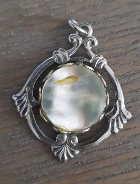 VINTAGE PENDANT 1& Silver Tone & Framed Mother of Pearl Fashion Jewelry ...