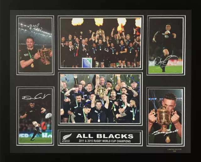 All Blacks 2011 & 2015 Rwc Champions Signed Limited Edition Framed Memorabilia