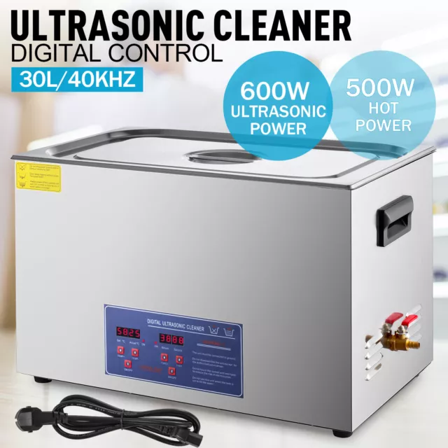 30L Nettoyeur A Ultrasons Pro Bac Inox Ultrasonique Ultrasonic Cleaner Numérique