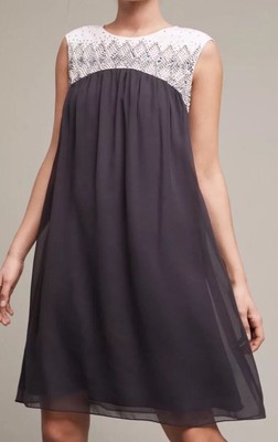 Anthropologie Kas New York Women's Navy Etta Swing Beaded Dress Size S $198