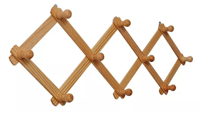 Wooden Expandable Peg Rack Wall Hanger Hooks Door Hanger Cloth Hanger