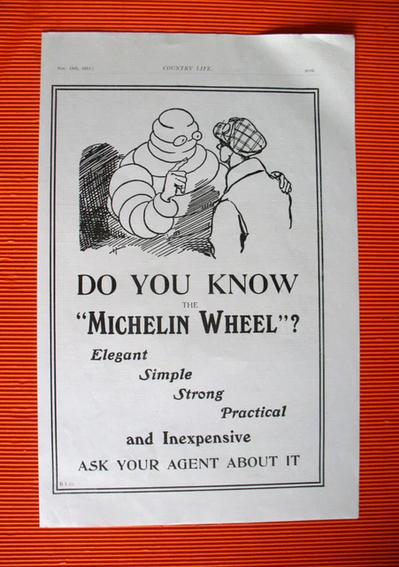 Michelin Bibendum Wheel Press Release Do You Know? Ad 1919