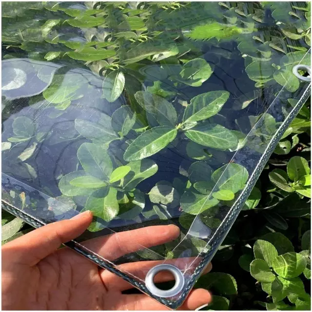 Heavy Duty Tarpaulin Waterproof, 0.3mm Transparent Clear Rainproof PVC Tarpaulin