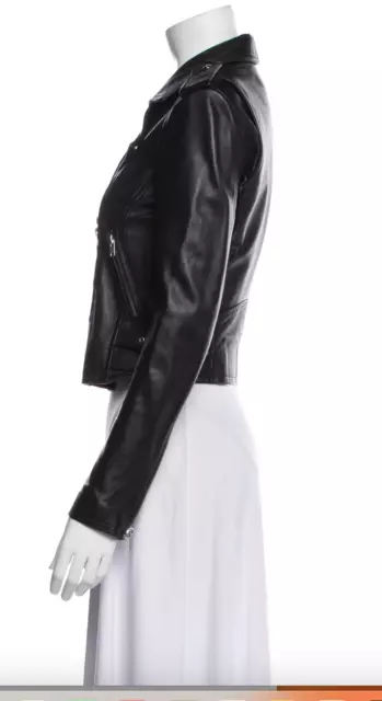 IRO Ashville Lamb Leather Moto Jacket Black Size 36 (US size 4/6) 3