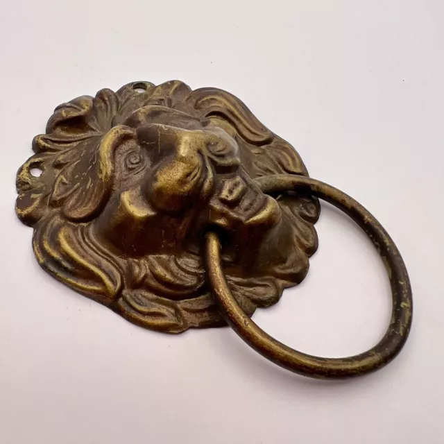 Solid Copper  Brass Bronze Lion Head Pull Ring Handle Knob Door Furniture