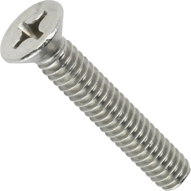 1/4-20 Flat Head Machine Screws Phillips Stainless Steel All Sizes / Quantities