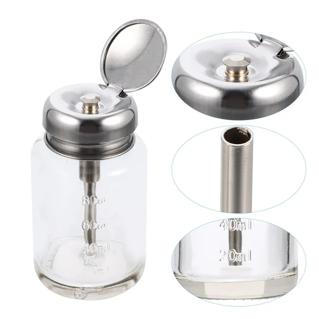 Distributeur Bouteille Transparent Ongle Vernis Pot sans Air Presser Vide Boites