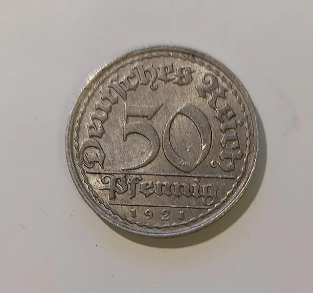 Deutsches Reich 50 Pfennig Sich Regen Bringt Segen 50 PFENNIG DEUTSCHES Reich 1921 - Sich regen bringt Segen EUR 1,00