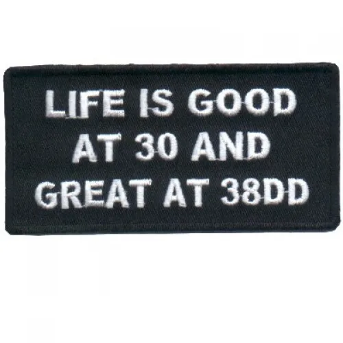 FUNNY BIKER PATCH Life is Good at 30 Motorcycle harley Vest Jacket USA
