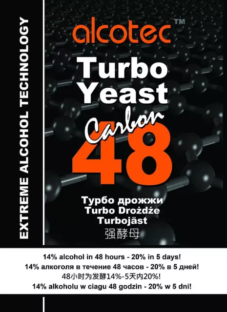 Alcotec 48 turbo Carbon super yeast alcohol spirit Free P&P UK