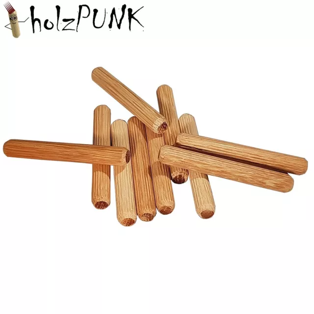 Holzdübel/Riffeldübel aus Eiche 8 x 50 mm / Karton mit 1 Kilogramm von holzPUNK