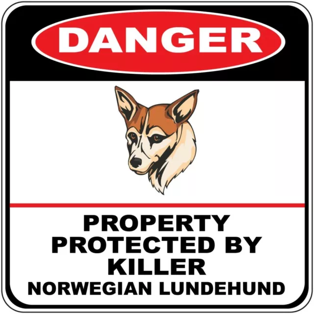 Yellow Crossing Sign Danger Protected Killer Norwegian Lundehund Dog Cross Xing