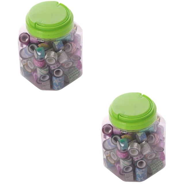 180 pegatinas de cinta en polvo de brillo colorido cintas de papel pegajosas decorativas para