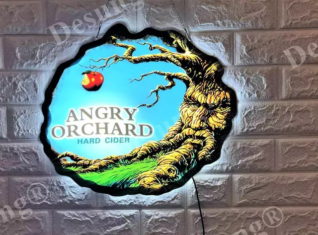 New Hard Cider Angry Orchard 3D LED Neon Light Sign 17" Beer Bar Wall Decor