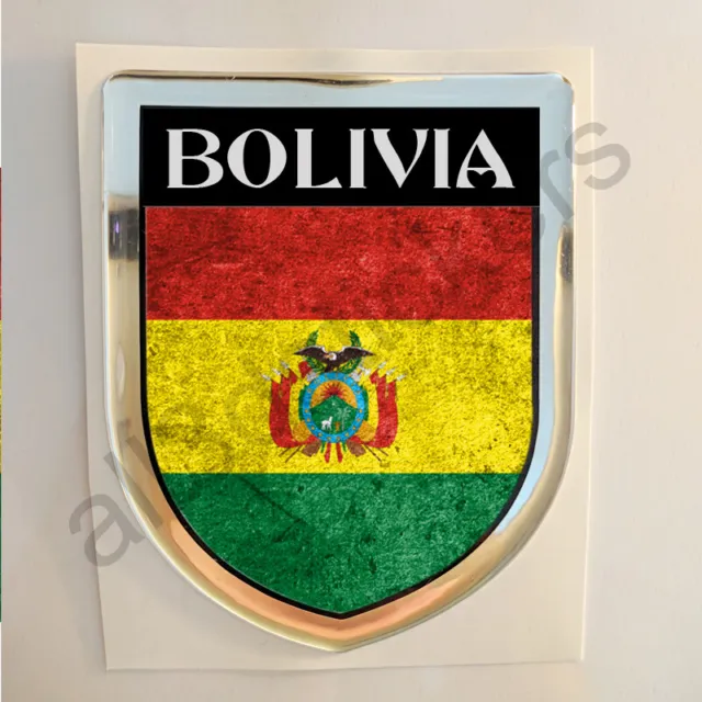 Bolivia Adesivi Scudetto 3D Bandiera Sporco Resinato Adesivo Vinile Resinati