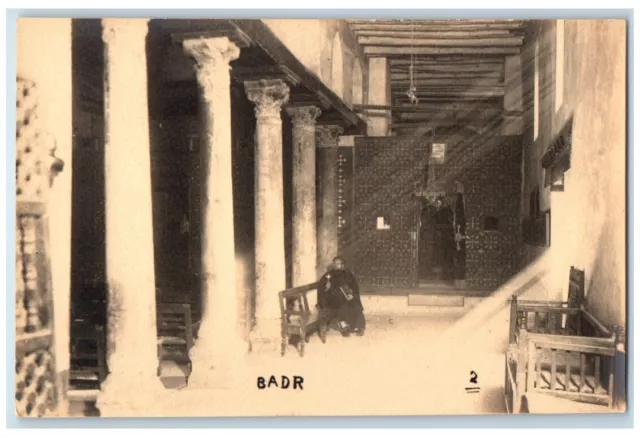 c1920's Priest Of The St. Sergius Church Interior BADR Cairo Egypt RPPC Postcard