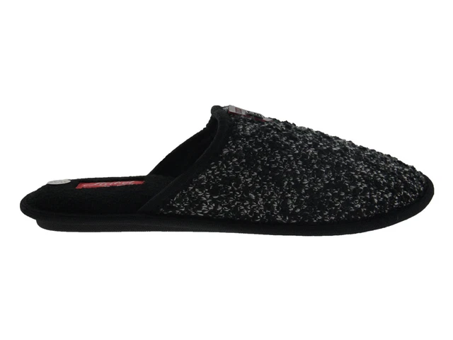 CIABATTE LIABEL DA uomo nero pantofole invernali slip on con trama