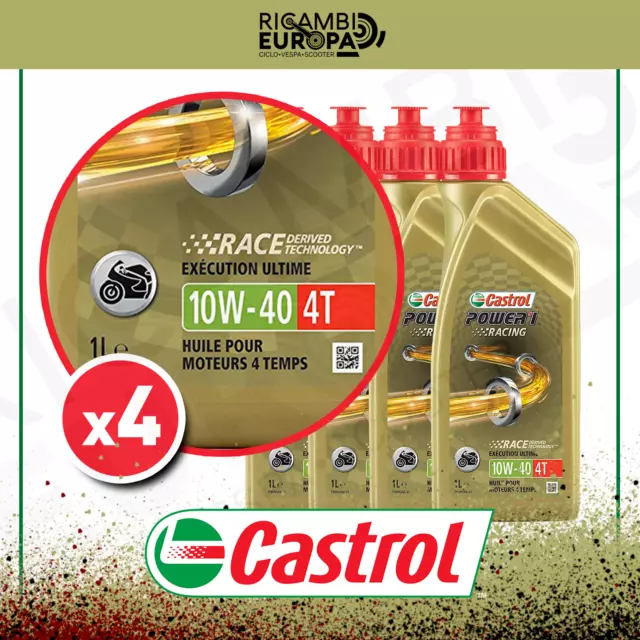 Castrol Power 1 Racing 4T 4 Litri lt Lubrificante olio motore moto 4 tempi