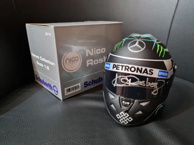 Nico Rosberg SIGNED mini helmet 1/2 scale - Mercedes F1 - Schuberth 2015