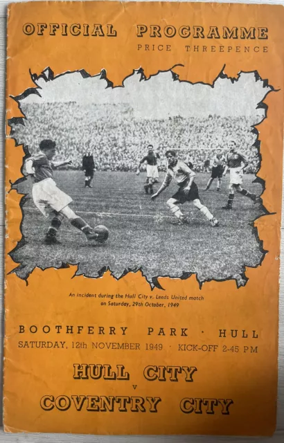 Hull City v Coventry City 12th November 1949